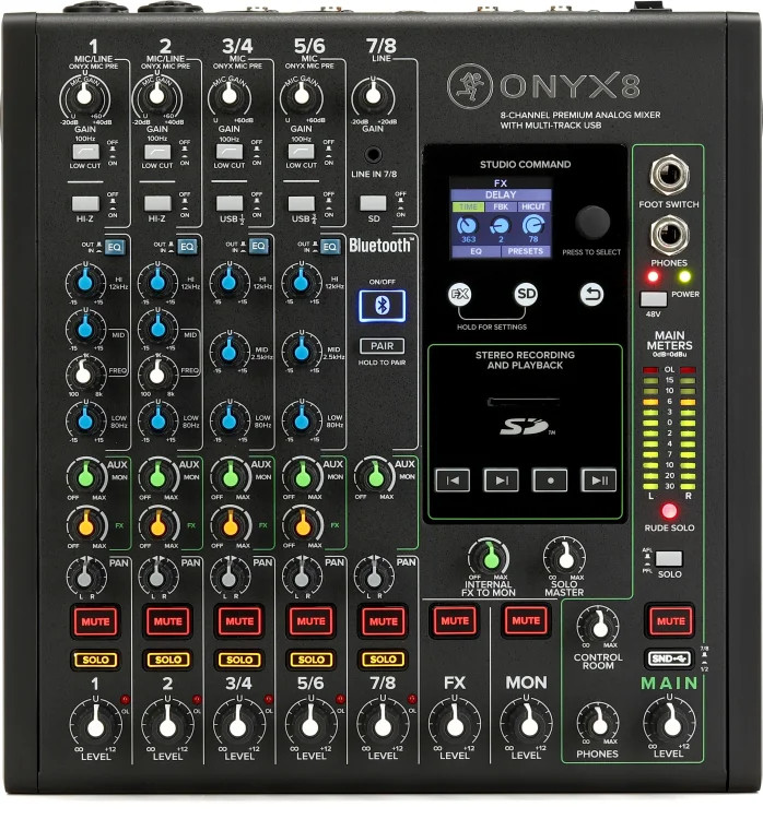 Mackie Onyx8 8-channel Analog Mixer with Multi-Track USB