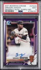 2021 BOWMAN CHROME PROSPECT AUTO PURPLE GREGORY SANTOS 124/250 PSA 9 AUTO