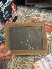 Antique Child's Schoolhouse Small Double Sided Wooden Slate/Chalkboard 8"X6"