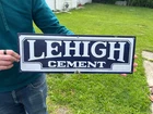 Original Vintage Lehigh Cement Porcelain Advertising Sign