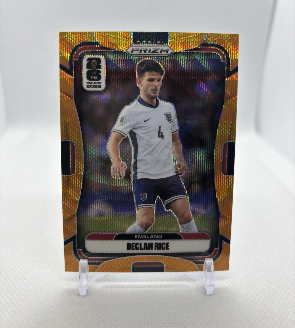 2026 Panini Prizm Fifa World Cup Soccer Declan Rice #/125 Orange Wave #98