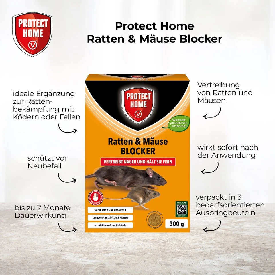 Protect Home Ratten & Mäuse Blocker 300 g Bekämpfung Abwehr Vertreibung Ratte - Bild 2 von 4