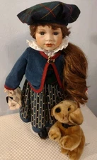 Leonardo Collection Porcelain Doll "Patsy" Lp4407 16" With Puppy Plush Retriever