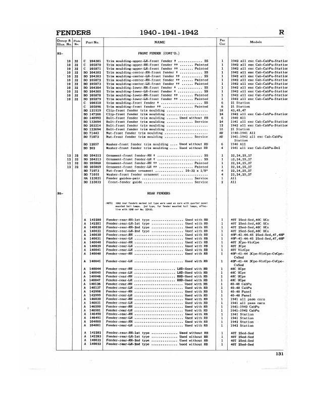 1940 1941 1942 Hudson Illustrated Master Parts Book Catalog - Image 4 of 4