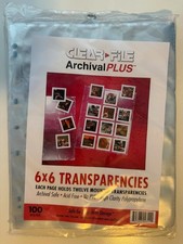 New Clear File Archival Plus Preservers for 6x6 Slides 12 per page 100 Pages