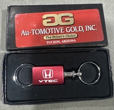 Honda Vtec Key Ring Chrome Aluminum Red Valet Keychain New