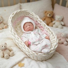Newtotlove 7" Girl Micro Reborn Baby Dolls Silicone Full Body 7 inches, Pink