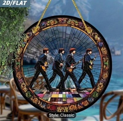 The Beatles Buntglasoptik Acryl hängende Fenstertafel Erinnerungsstücke