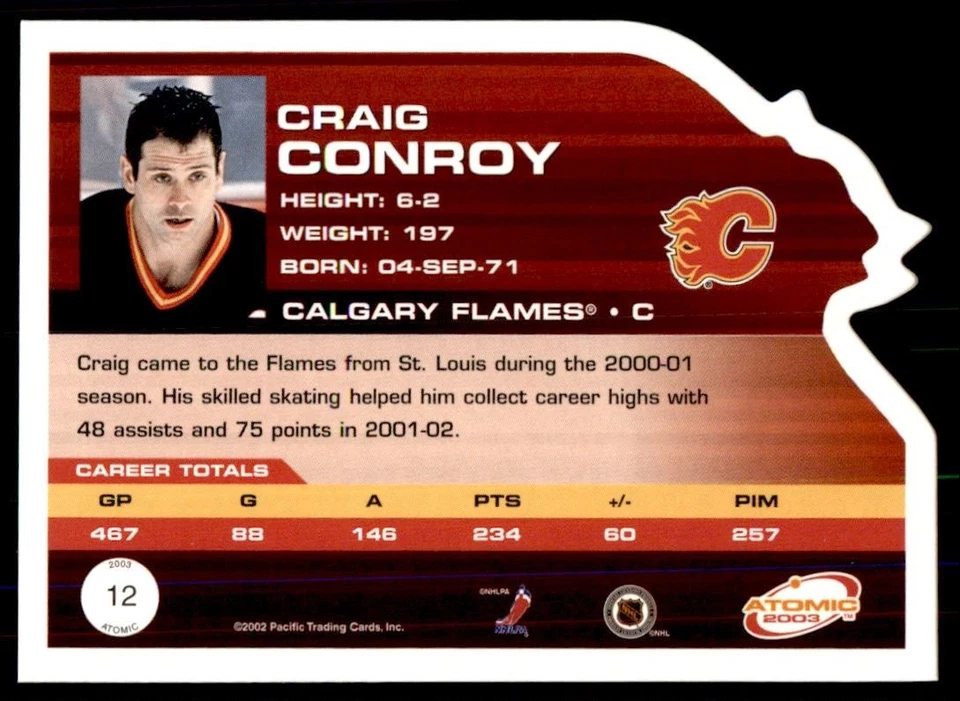 2002-03 Pacific Atomic Craig Conroy Calgary Flames #12 - Image 2 of 2