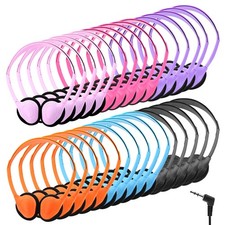 Classroom Headphones for Kids 30 Pack, Multi Color Bulk Wired Headphones 3.5mm
