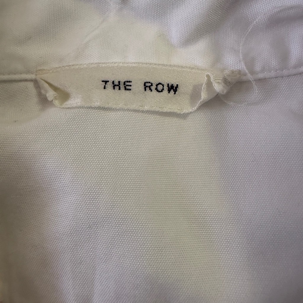 FILA Camicia The Row AUTENTICATA bianca cotone taglia 8 polsino allungato designer blusa