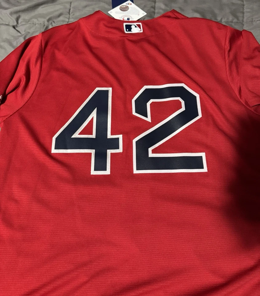 Camiseta Majestuosa Jackie Robinson #42 Boston Red Sox Talla Grande Nueva con Etiquetas Foto 2 de 4