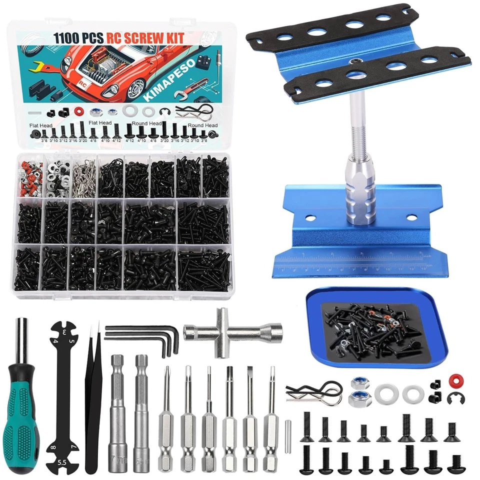 Durable Magnetic Screw Tray & RC Work Stand with 1100 PCs for Hassle-Free Repair - Image 3 of 4