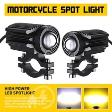 2x Motorcycle Led Spot Lights Headlight Driving Fog Auxiliary Lamp Yellow White