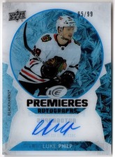 2023-24 Upper Deck Ice Premieres Autographs LUKE PHILP IPA-LP 99 Blackhawks Auto