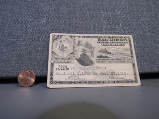 Boleto de exposición San Diego Panamá Pacífico 1915