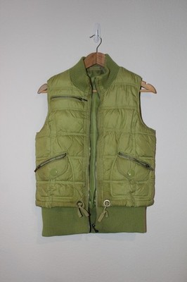ruff hewn green puffer vest 90s style size medium