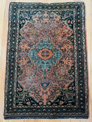 2'x3' Exquisiter antiker 1880er Jahre Sarouk handgeknüpfter Woll-Orientteppich - Bild 7 von 15