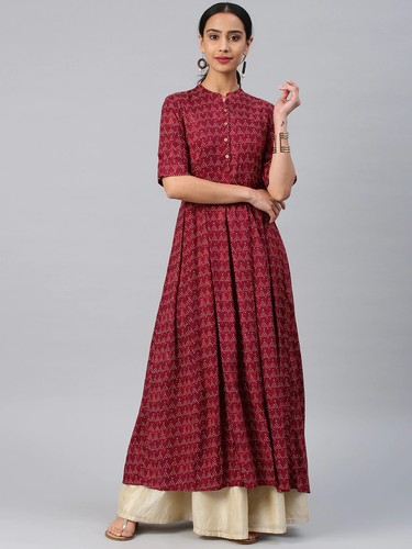 Indian Traditional Women Kurti Maroon 