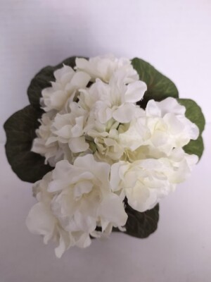 ARTIFICIAL 6'' Miniature African Violet - WHITE