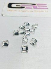 Crystal Quartz Faceted Square Cut Loose Gemstone 5x5 mm Natural 4 Pcs Lot DG5