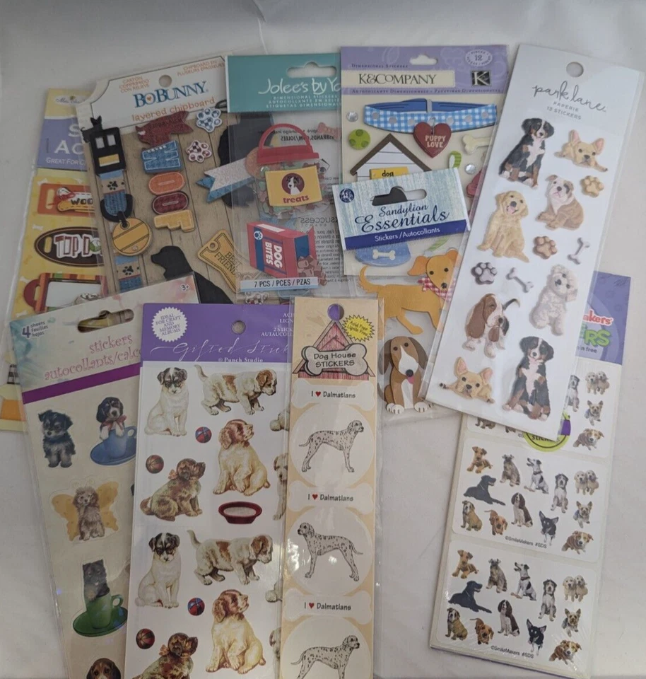 HUGE LOT OF Dog & Puppy Scrap Book Stickers - Karen Foster, Jolee's, Sandylion - Image 4 of 4