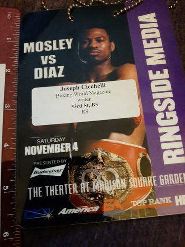 Sugar Shane Mosley Official Ringside Media Press Pass vs Diaz MSG! Boxing HBO - Picture 3 of 3