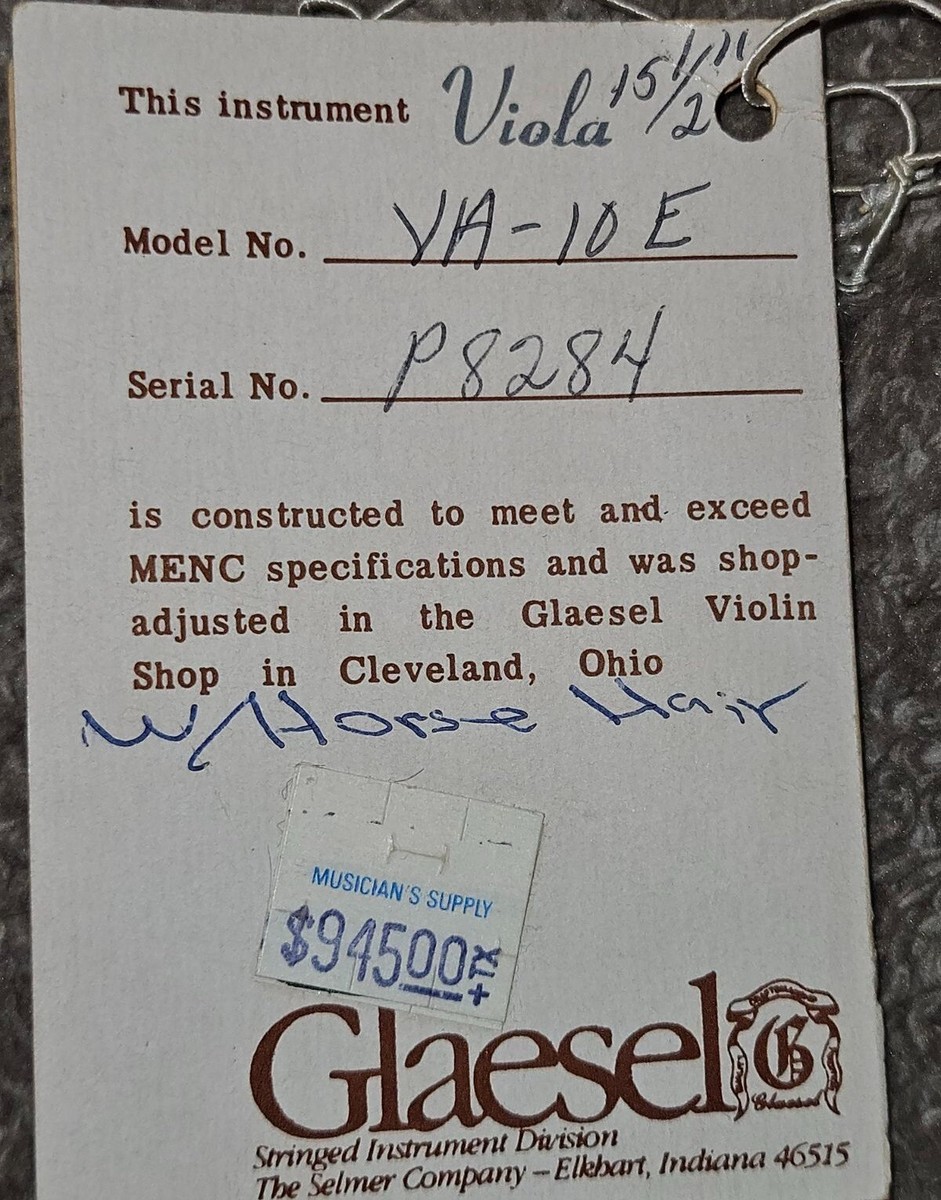 Seidel model VA-10E size 15.5 viola, Germany, 1988, Very Good