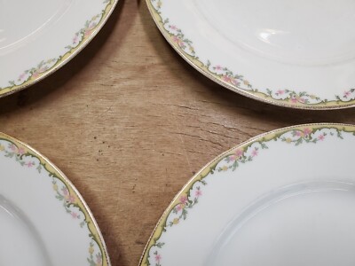 Set of 4 Vintage VIGNAUD Limoges France The Meuse 9-5/8 Dinner