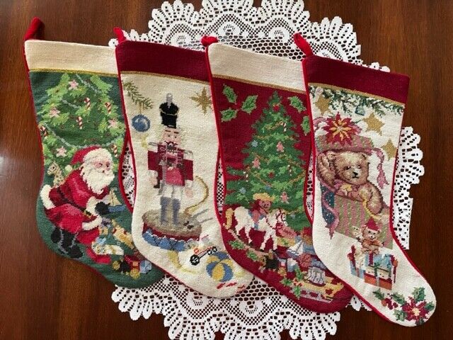 I HAVE LOTS of SFERRA Needlepoint Christmas Stockings