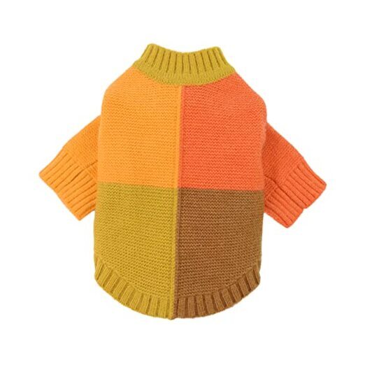 Color Block Dog Sweater, Knitted Pet Coat, Dog Winter Clothes for Small