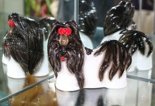 TIMMY WOODS SHIH TZU HAND CARVED DOG PURSE CLUTCH PUPPY MINAUDIERE RED BOW