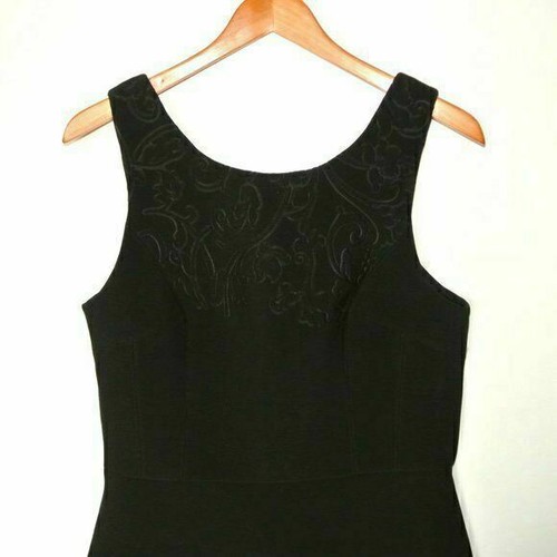 VERA WANG Floral Embossed Scuba Dress 12 - Picture 3 of 8