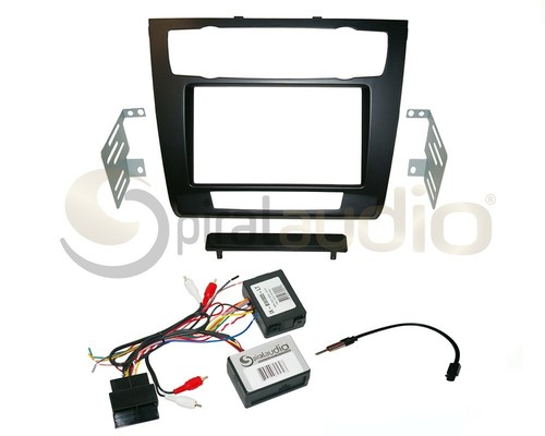Spiral Audio Dash Kit Combo – Rubberized Black Faceplate + SWC Interface + Antenna Adapter PO15