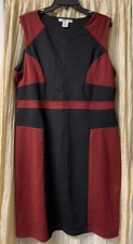 Christine V Women’s Size 2X Dress Burgundy/Black Lined Stretch Sleeveless VGC