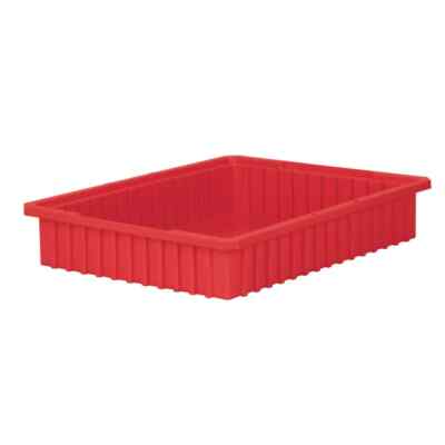 Akro-Grid 33224 Red Dividable Plastic Storage Box: 22.4'' Long x 17.4'' Wide x 4''