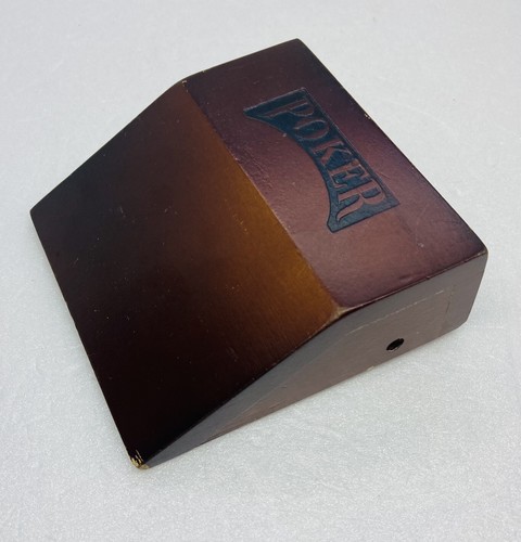 Vintage Poker Brand Card Shuffle Sliding Deck Steel Roller Wood And Metal O