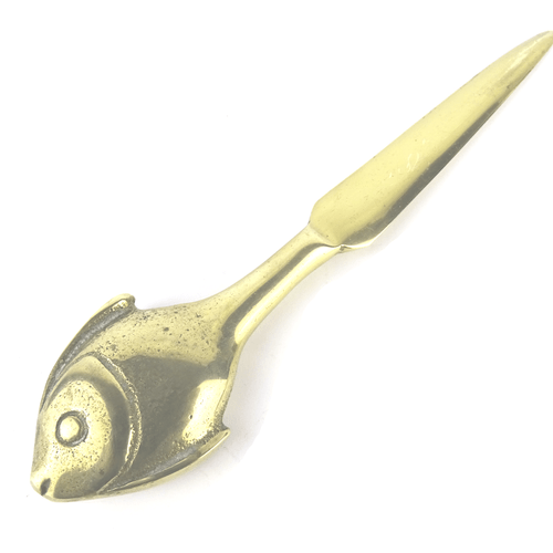 Fisch Brieföffner Messing Mid Century Fish Letter Opener Style Walter Bosse 50er - Bild 3 von 5