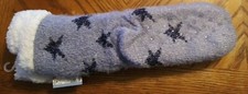 Womans Purple Lurex Critter Slipper Sock Size L / XL 8-10 Some Bling Very Warm