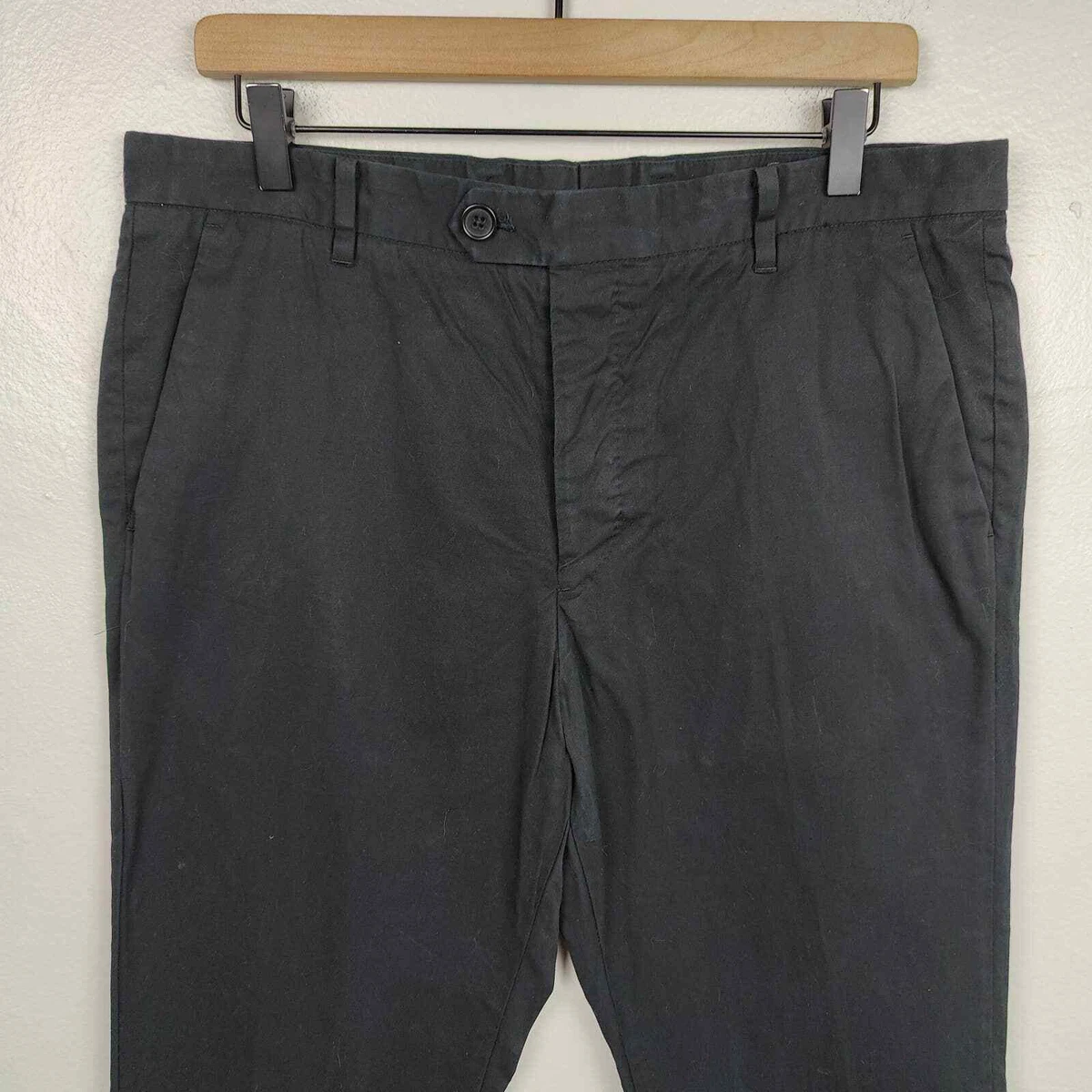 AllSaints Kato Trouser Pants Mens 32 Black Cotton Chino Ankle