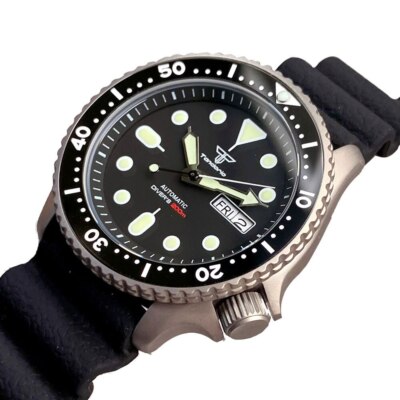 Tandorio 41mm Titanium Case NH36A 20Bar Dive Men Automatic Watch Orange