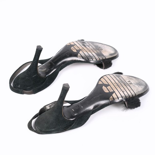 Emporio Armani Pumps Sandal Slingback Leather Suede Heels Size US 8.5 / EU 39 - Picture 5 of 5