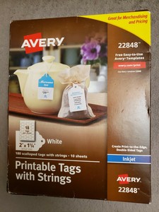 Avery Printable Tags with Strings Scallop 2x1.25 Pack of 180 (22848 ...
