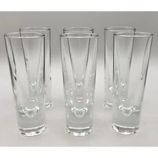 Carlo Moretti Italian Glasses Bullet Design Clear Highball Barware Set of Six