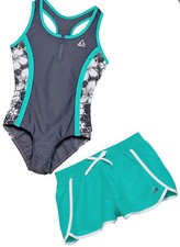 Gerry Girl's One Piece Swimsuit with Matching Swim Bottoms Cozumel