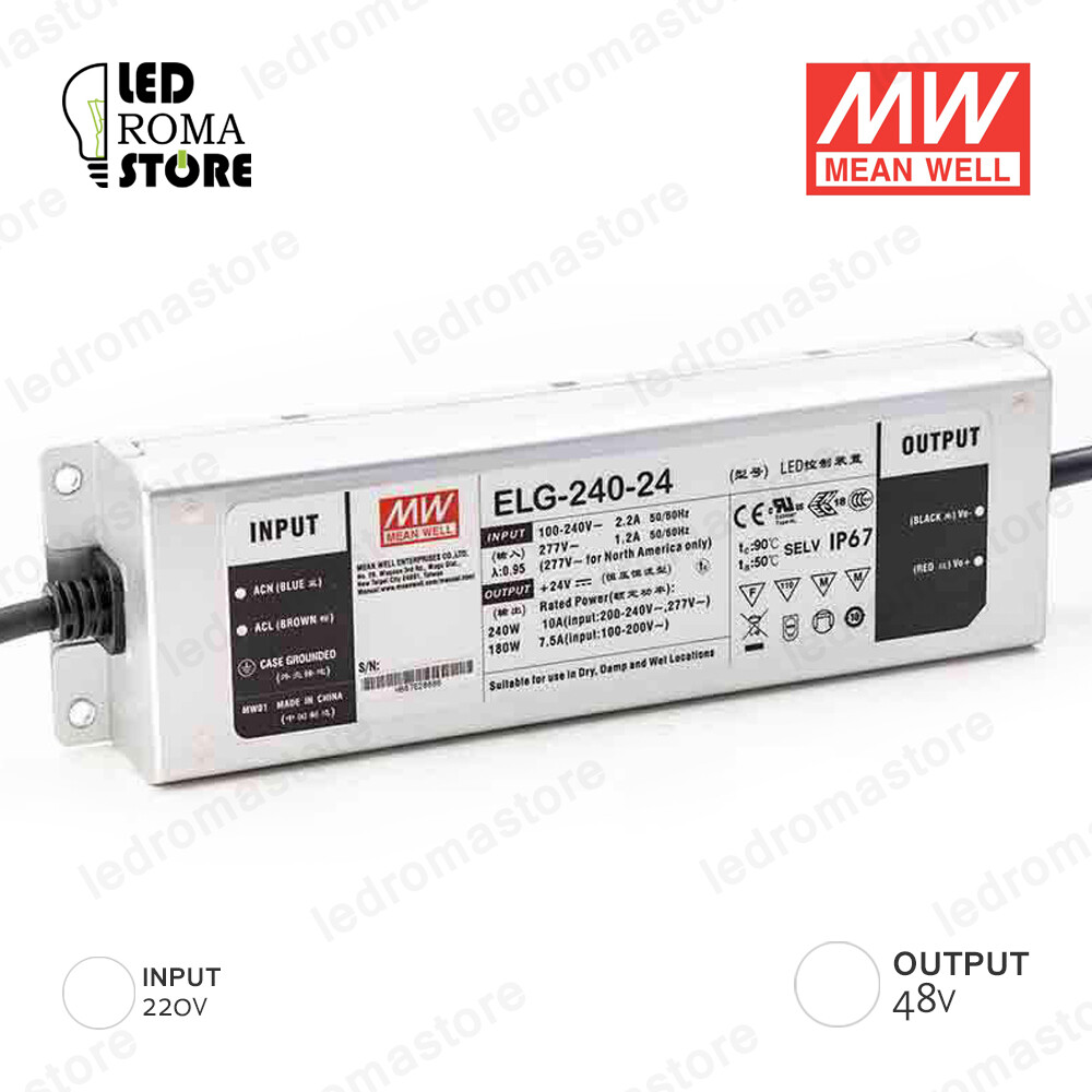 Trasformatore Mean Well ELG-240-48 | Illuminazione Esterna LED 48V