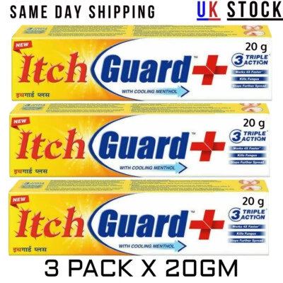 3x 20g Itch Guard Skin Cream Relief from Jock itch infections & Athletes Foot UK