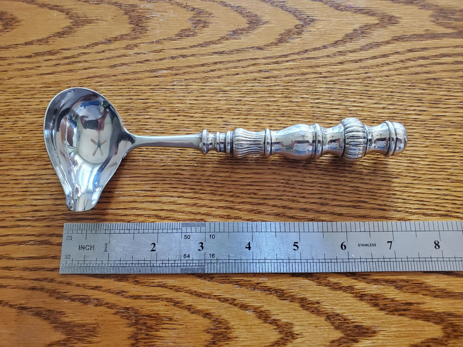 SAUCE LADLE UNKNOWN PATTERN STERLING HANDLE-7 1/2" #52