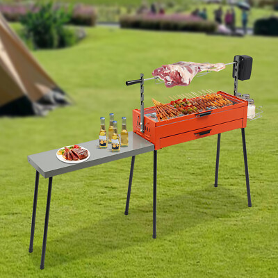 Charcoal Grill Portable Barbecue Grill Camping Barbecue Grill w/Detachable Table