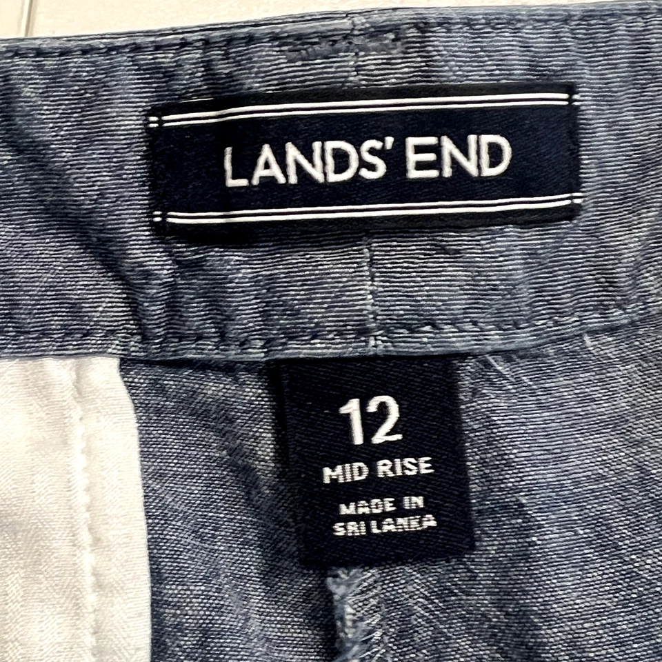Pantalones Cortos Lands End Para Mujer Talla 12 Tiro Medio Azul Verano Informales Naturaleza Vacaciones Foto 4 de 4